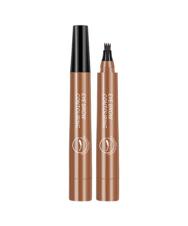 Liquid Eyebrow Pencil Brow Pencil with Fork Tip 4 Point Waterproof Eyebrow Pencil No Smudge Liquid Brow Quick Dry EyeLiner for Long Lasting Light Brown