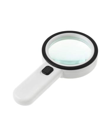 30X Lighted Glass Handheld Reading Magnifier Glass with 12 LED Lights for Seniors & Kids Double Glass Lens