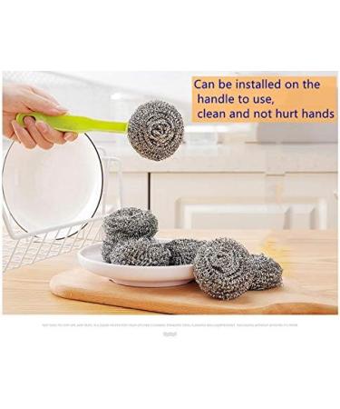 PGLY Stainless Steel Kitchen Cleaning Brush Pot Steel Ball Cleaning Washing The Dishes Stainless Steel Dish Brush Pot Cleaning Ball Kitchen Home not to Drop Wire Steel Wire Ball Independent Packing - Buy Online on GoSupps.com