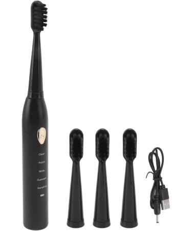 Mumusuki Electric Toothbrush for Adults - Rechargeable 4 Soft Bristle Heads Waterproof Black Gold | Excellent Gift Option - Buy Online on GoSupps.com