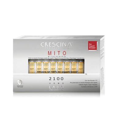 Crescina Transdermic Mito Isole Follicolari Traitement pour la Ricrescita dei capelli 2100 Uomo 20 fiale