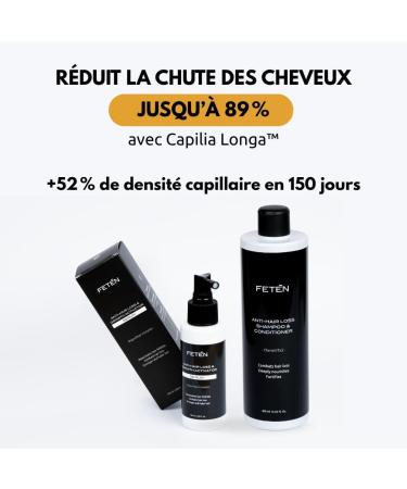 FETEN Set Antichute Homme avec Shampooing 400ml et S rum Spray 100ml Traitement Anti Chute Cheveux Fortifiant Repousse Rapide Lotion Activateur Croissance Hair Growth Cuir Chevelu Peptides Set Serum + Shampooing - Buy Online on GoSupps.com