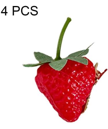 4pcs/set Cute Strawberry Hairpins Resin Headwear Hair Accessories Fruit Hair Clips Sweet Hair Barrettes Headdress Jewelry - Buy Online on GoSupps.com