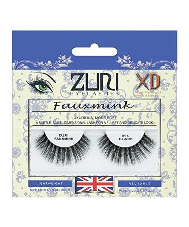 ZURI Fauxmink False Eyelashes | XD/8D X-Dimensional Natural False Lashes | False Eyelashes Natural Look | Thick Eyelashes With Lash Applicator | Natural Eyelashes with Glue | Mink Eyelashes Style #915