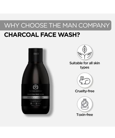 The Man Company Activated Charcoal Face Wash for Men - 100ml | Ylang Ylang & Argan Oils | Deep Cleansing Anti-Pollution Oil Control Blackheads Removal - Shop Internationally - Buy Online on GoSupps.com