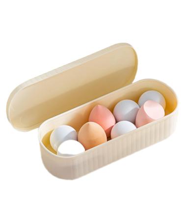 itrimaka Makeup Brush Cleaner Box | Makeup Sponge Cleaner Storage Box Drying Holder | Portable Dustproof Cleaning Tool for Makeup Brushes Sponges Third Generation Milky Apricot Color