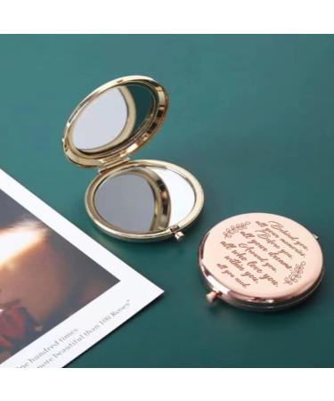 Tuklye 2-Piece Compact Makeup Mirror Set - Beautiful/Love You - Rose Gold | Ideal Gift for Women, Sister, Friends - Perfect for Birthdays, Valentines, Graduation, Thanksgiving, Christmas & More - Buy Online on GoSupps.com