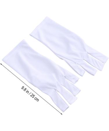SOESFOUFU 1 Pair Manicure Glove Chinese Wooden Pillow Cotton Glove Anti Uv Glove Half-Finger Gloves Nail Silicone Ear Display Uv Shield Glove Sun Protection White - Buy Online on GoSupps.com