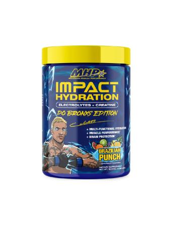 MHP Impact Hydration Do Bronx Edition Electrolyte Creatine Sports Drink Mix No Artificial Sweeteners or Colors Performance Strength Recovery Brazilian Punch 30 Servings