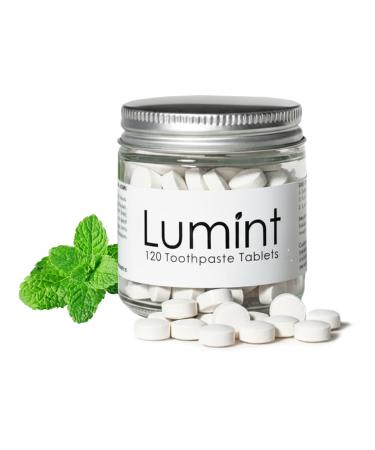 Lumint Natural Toothpaste Tablets 2 Month Supply (120 Tabs) Fluoride-Free Hydroxyapatite Toothpaste Tablets with Peppermint Plastic-Free Travel Friendly Chewable Toothpaste for Adults & Kids