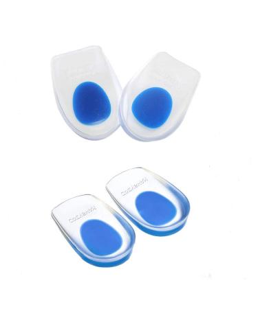 Fogawa 2 pair of gel heel cushions Gelicon Silicone heel shell pads shoe inserts heel pads heeling inserts gel heel cap for plantar fasciitis heel pain achilles pain