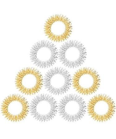 Chi -Enterprise - Premium Massagering Set for the finger |Anti -stress ring |Acupressure Ring - Anxiety Ring |Contents: 10x anti -stress ring (5x gold/tall 5x silver/tall) 10 rings (tall) gold and silver