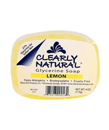 Clearly Natural Essentials Glycerine Bar Soap  Lemon  4 Ounce