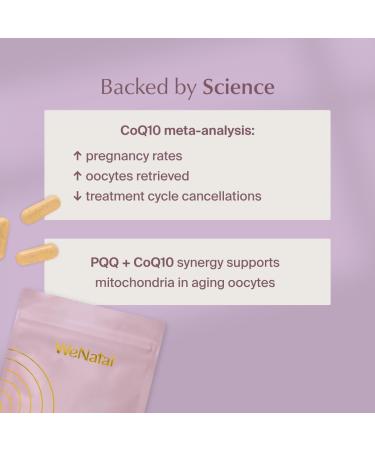 WeNatal Egg Quality+ Supplement. CoQ10 NAC PQQ L-Carnitine Alpha Lipoic Acid Methylated Folate B12 Zinc Vitamin C Supports Egg Health Fertility and Mitochondria 90 Capsules - Buy Online on GoSupps.com