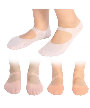 Moisturizing Silicone Socks - 2 Pack for Men & Women | Non-Slip Si M Pink - Perfect for Soft Hydrated Feet - Buy Online on GoSupps.com