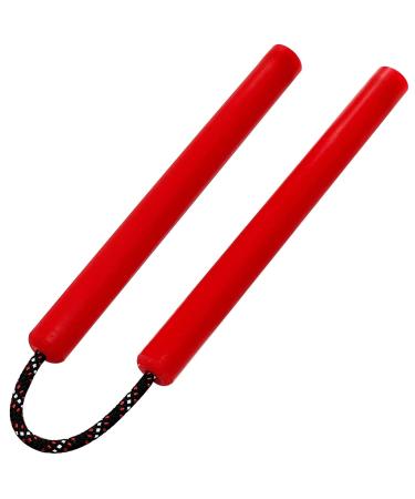 MSgumiho Flexible Polyurethane Rubber Nunchucks Nunchaku High Hardness and Elasticity Connect with Reflective Climbing Rope Feels Very Good and Very Durable Suitable for Kids Adults and Professionals Red