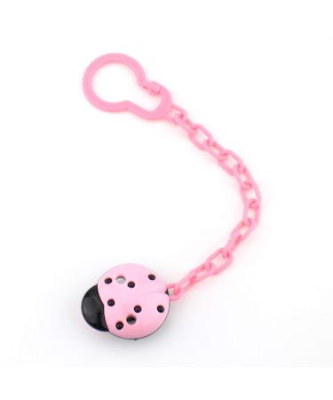 Greattangle Security Food quality silicone baby pacifier mouth toddler toddler baby pacifier bite ring funny feeding nipple with anti-drop chain pink