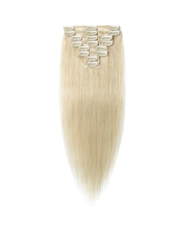 Buy 100% Remy Human Hair Clip-In Extensions - Cheap Platinum Blonde #60 18 (45cm) - 70g - International Shipping Available - Buy Online on GoSupps.com