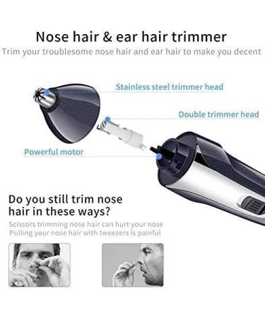 Portable Electric Nose and Ear Hair Trimmer for Men | IPX7 Waterproof with Stainless Blades - All-Purpose Grooming - Buy Online on GoSupps.com