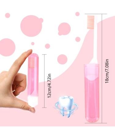 Travel Toothbrush Set - 3 Portable Mini Toothbrushes with Cases | Perfect for Camping Hiking & School | Blue Pink & Orange - Buy Online on GoSupps.com