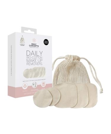 Daily Concepts - Daily Bio Cotton Makeup Removers - Organic, Natural and Reusable Makeup Removal Solution! Includes Laundry Bag Along With Multiple Pads and Sizes to fit Your Facial and Makeup Removal Needs.