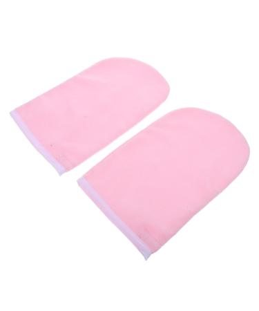 FOMIYES Moufles Hydratants en Tissu de Paraffine 25x15 Cm Rose Bord Blanc pour Soin des Mains Spa Femme Protection Souple et R utilisable Rose 26.00X15.50X5.00CM