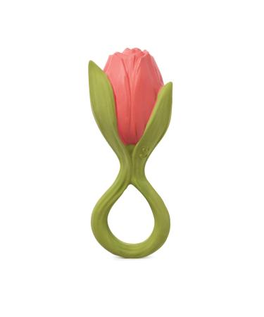 Oli & Carol Teething Ring for Babies - Theo the Tulip Red | Safe & Fun Teething Toy | International Shipping Available - Buy Online on GoSupps.com