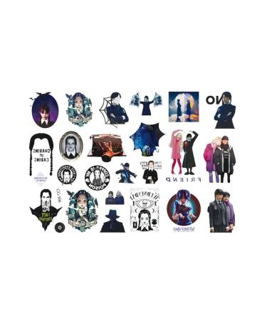 128 Pcs Addams TV Show Temporary Tattoos - Cute Wednesday Cartoon Sticker Gift for Kids - Party Supplies & Home Activity Prizes - Buy Online on GoSupps.com