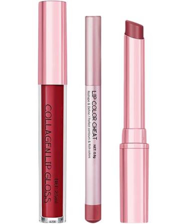 JINGLING Lipstick and Lip Contour Set Highly Pigmented Lip Cosmetics SmudgeResistant Makeup Lipstick for Women and Girls for Daily Use Night Party Date Travel 2 - Buy Online on GoSupps.com