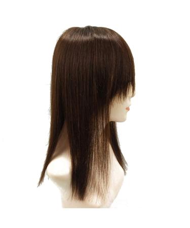 18" Long Straight Bangs Hairpiece for Women with Thinning Hair Dark Brown