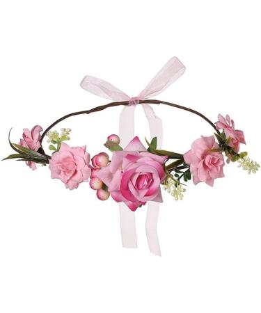 Colorful Velvet Rose Wreath - Perfect Headwear for Brides Bridesmaids & Holidays | HH72-1 Red - Buy Online on GoSupps.com