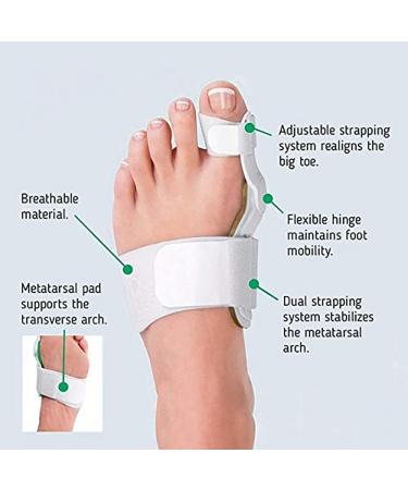 Extreme Fit Orthopedic Bunion Corrector (2-Pack) for Women and Men - Adjustable Soft-Comfort Hammer Toe Straightener and Corrector - Breathable Medical-Grade Bunion Splint - Buy Online on GoSupps.com