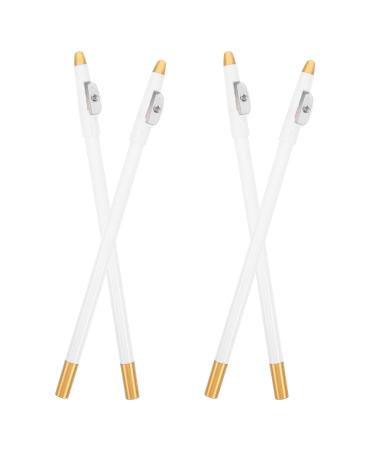 VICASKY Lot de 4 Set de Crayons de Barbier Blancs avec Taille-crayon Int gr Mine Fine R sistante L eau pour Contour Pr cis de Barbe Sourcils et Moustache Kit Complet Soin Barbe