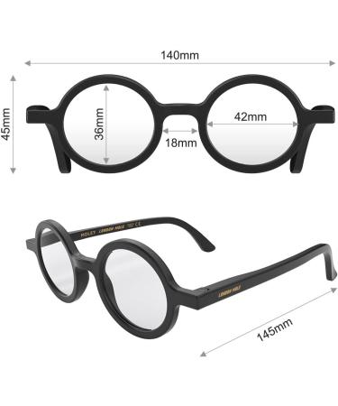 LONDON MOLE Round Reading Glasses 3.0x | Stylish Men's Women's Unisex Readers | Matt Black Frames with Spring Hinges - Buy Online on GoSupps.com