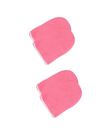 Healeved 2 Pairs Paraffin Gloves Wax Bath Hands Cover Fabric Gloves Easy to Wear Gloves Hand Treatment Gloves Paraffin Dip Gloves Skin Moisturizing Gloves Care Red