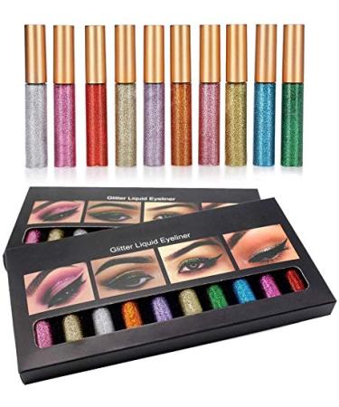 Eyelin gold glitter glitter eyeliner liquid shiny eyeliner sequin eyeliner pearl glitter children's stage latin dance night makeup show cosmetics ten suits