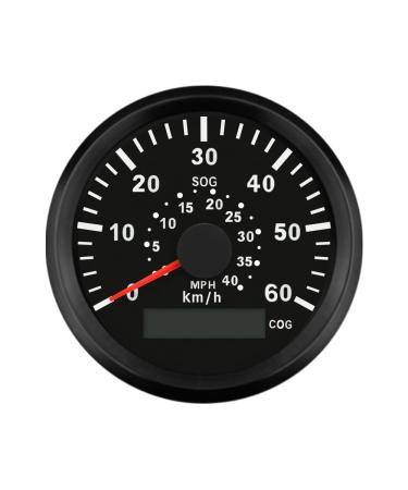 ELING Universal GPS Speedometer Speed Gauge 0-60 km/h 0-40 MPH for Boats Yacht Vessel 85 mm 9-32 V with Course