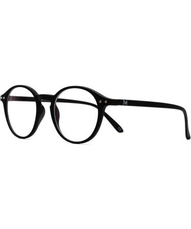 Muunel Blue light blocking glasses Essilor lenses Luca UVAllBlue Antireflex Filter UV ray/glare Women Round Shape Black -4.5 x - Buy Online on GoSupps.com