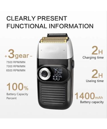Buy Rechargeable Cordless Electric Razors for Men | LCD Double-Blade Shaver & Hairdressing Scissors - International Shipping Available - Buy Online on GoSupps.com