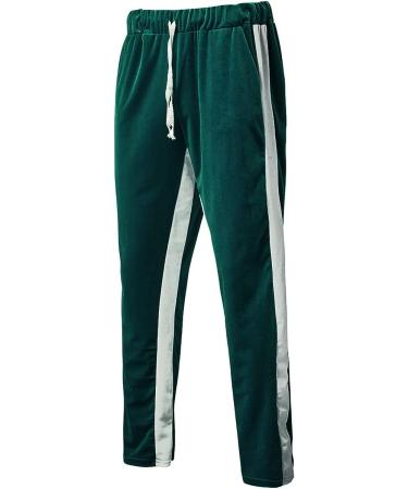 KISSQIQI Men's Full Zip Tracksuit Set in Green Velvet | Jacket & Pants Fitness Outfit | Size Large - Buy Online on GoSupps.com