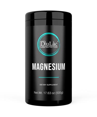Magnesium Powder Dul c 500 gr (450 mg Pure Magnesium per Dose) Made in Italy Free of Allergens and GMOs - Reduction of Fatigue Increased Energy Normal Psychological Function
