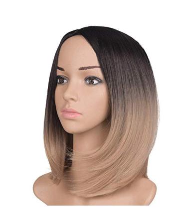 BGHJUE Wig 14 Inch Black Middle Hair Bob Wigs Short Straight Syntheyic Hair Women Wigs 14inchG F14 inch