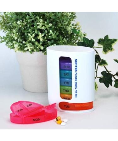 Weekly Pill Organizer - 4-Times-A-Day Detachable Pill Case | Large Compartments Medication Reminder | Portable Tower Style for Vitamins & Supplements - Buy Online on GoSupps.com