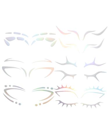 FRCOLOR Fashion Eyeliner Sticker Temporary Face 6 Styles For Halloween Parties And Carnival Makeup