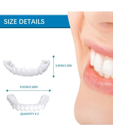 Flipped Warm Cosmetic Veneers for Dentures - 2 Pairs Fake Teeth Set for Men & Women - Top & Bottom Prostheses - Buy Online on GoSupps.com