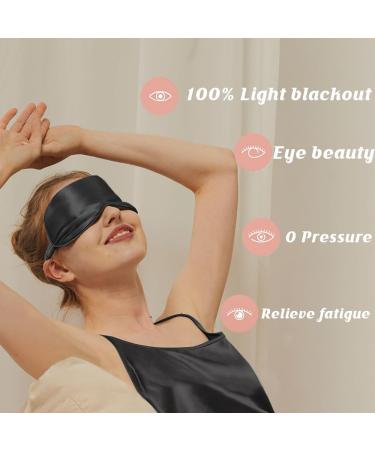 Silk Sleep Mask Set | Rose Gold Silk Hairband & Scrunchies | Women's Elastic Hair Ties & Headbands - International Shipping - Buy Online on GoSupps.com