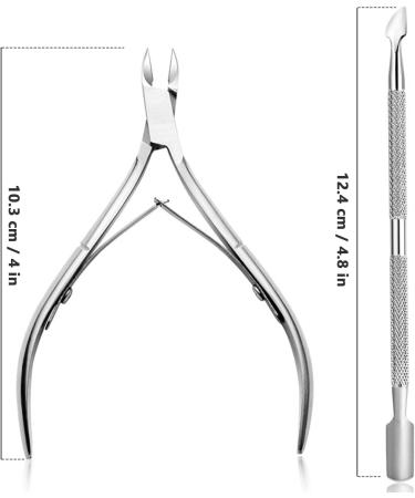 Cuticle Remover and Cuticle Pusher Set Stainless Steel Cuticle Cutter Nail Tools with Cuticle Scissors for Manicure and Pedicure Remove Dead Skin Toenails Cleaner - Buy Online on GoSupps.com