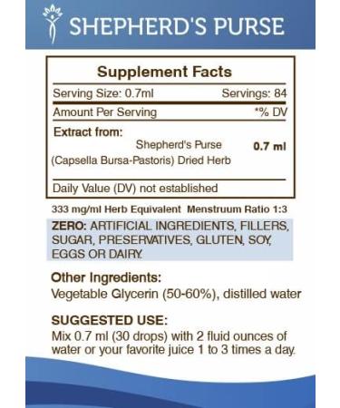 Shepherd's Purse Alcohol-Free Liquid Extract - 2 FL OZ | Secrets of the Tribe - Buy Online on GoSupps.com