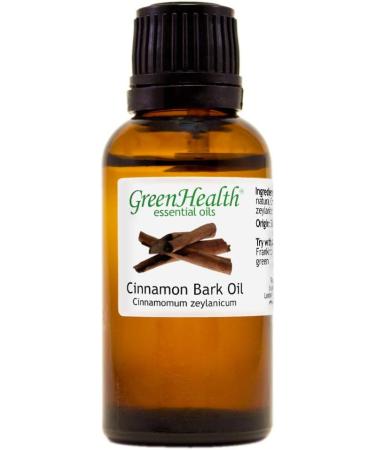 Cinnamon Bark Essential Oil - 1 fl oz - Amber Glass Bottle w/Euro Dropper - 100% Pure & Natural - GreenHealth - Buy Online on GoSupps.com
