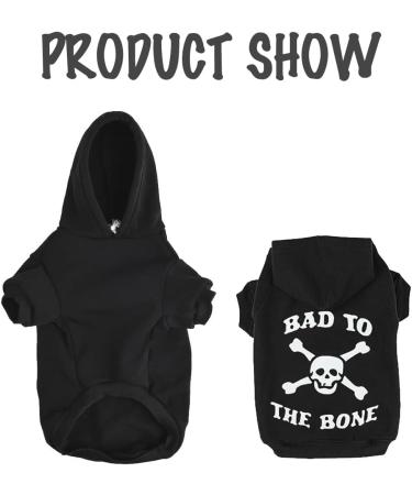 EXPAWLORER Dog Hoodie - BAD TO THE BONE Lettered Dog Sweater with Hat Pet Fall Cold Winter Clothes with Built-in Dog Lead Hole Pet Warm Outfit for Cats and Small to Large Dogs (X-Large) XL Black - Buy Online on GoSupps.com